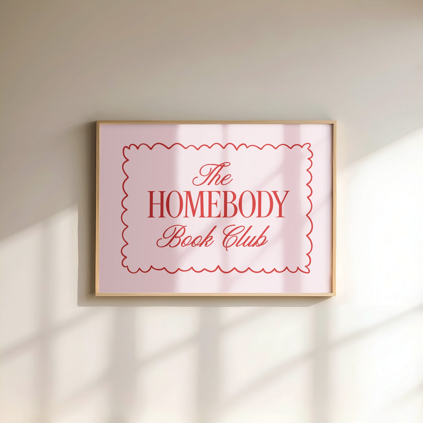 The Homebody Book Club Digital Art Print Download - Pink