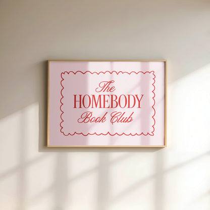 The Homebody Book Club Digital Art Print Download - Pink