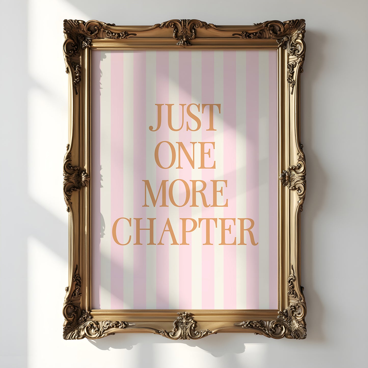 Set of 5 Bookish Pink and Orange Art Prints Digital Art Print Download