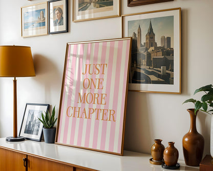 Set of 5 Bookish Pink and Orange Art Prints Digital Art Print Download
