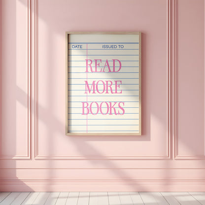 Set of 5 Bookish Pink and Orange Art Prints Digital Art Print Download