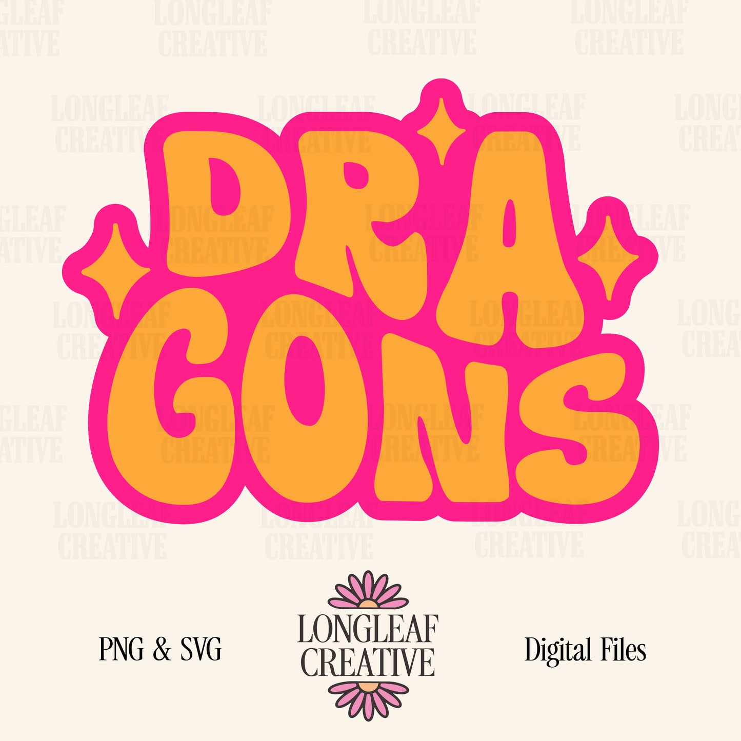 Dragons Retro Mascot SVG Digital Download Design File