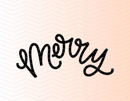 Merry Handlettered Christmas SVG Digital Download Design File