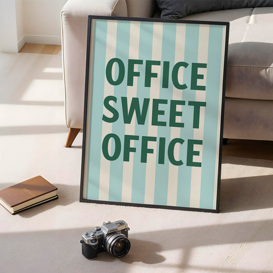 Office Sweet Office Digital Art Print Download - Green and Teal