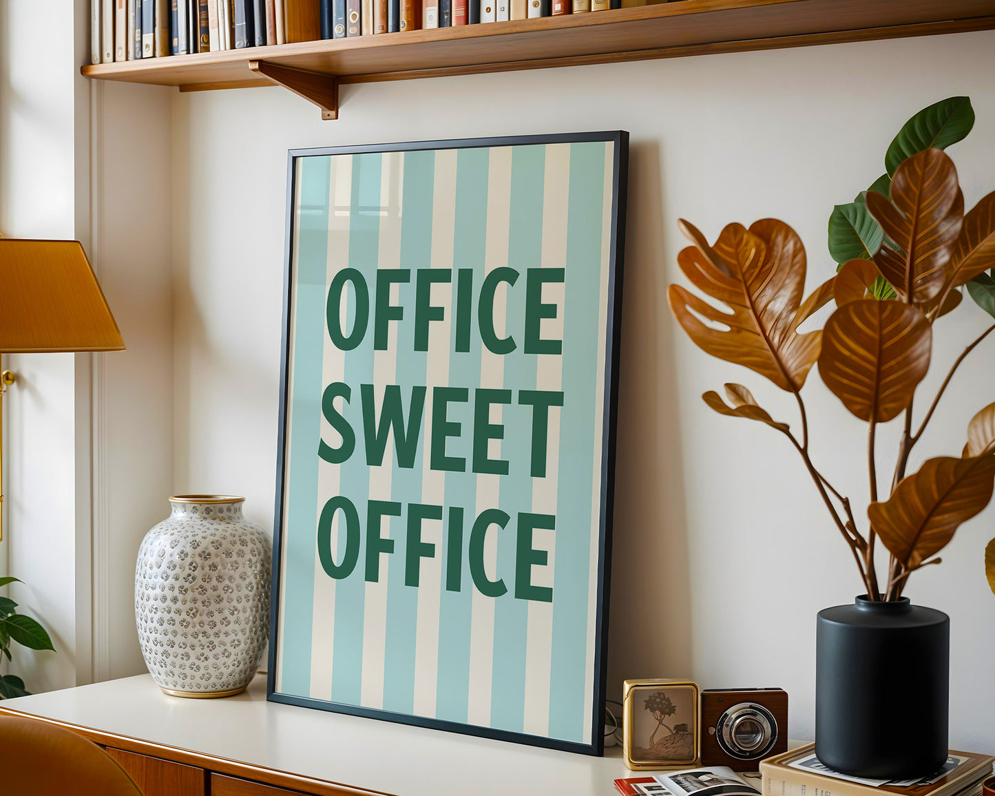 Office Sweet Office Digital Art Print Download - Green and Teal