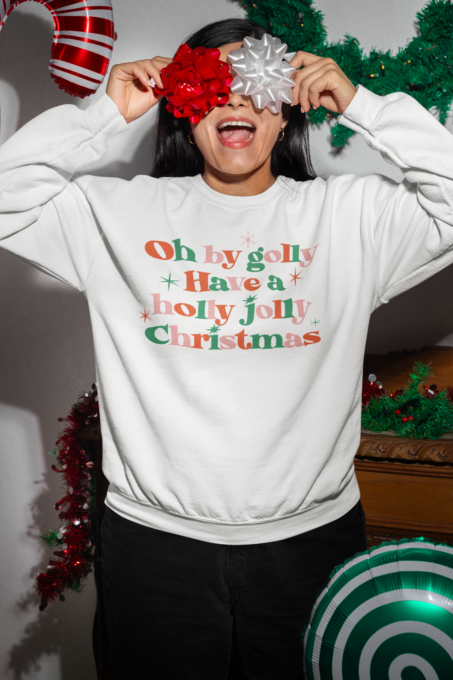 Oh By Golly Have a Holly Jolly Christmas Retro Holiday SVG Digital Download Design File