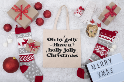 Oh By Golly Have a Holly Jolly Christmas Retro Holiday SVG Digital Download Design File