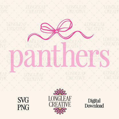 Panthers Bow Mascot SVG Digital Download Design File