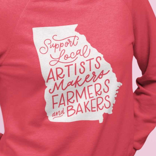 Support Local Artists Makers Farmers and Bakers Georgia State SVG Digital Download Design File
