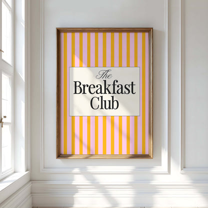 The Breakfast Club Kitchen Digital Art Print Download - Pink and Orange