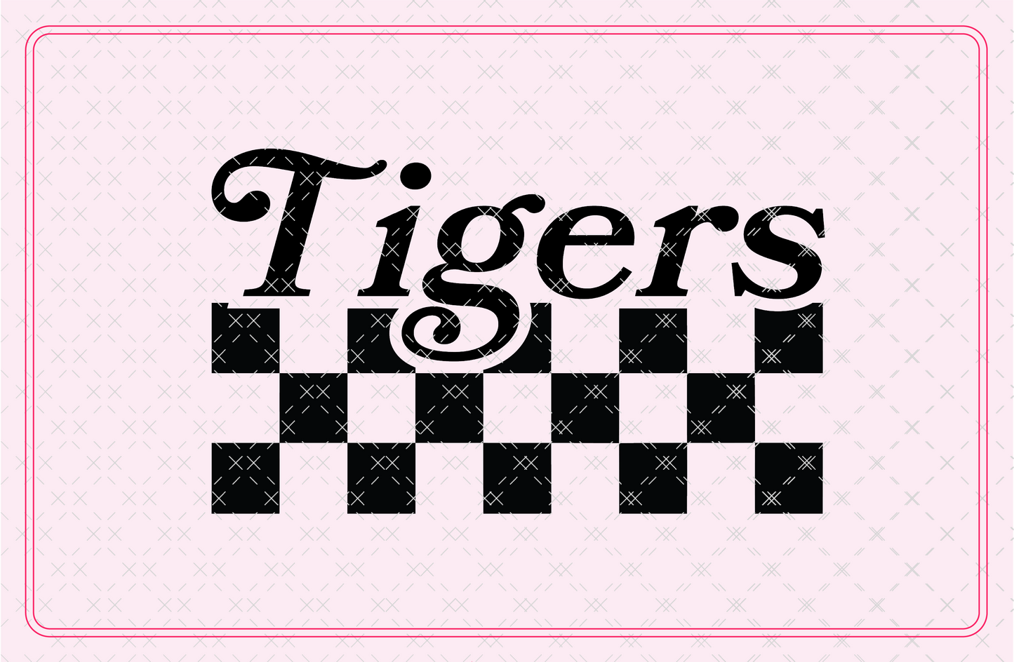Tigers Retro Checker Mascot SVG Digital Download Design File