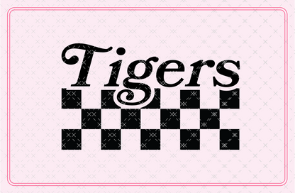Tigers Retro Checker Mascot SVG Digital Download Design File