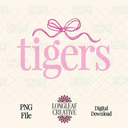 Tigers Bow Mascot SVG Digital Download Design File