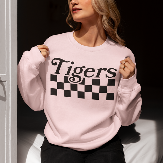 Tigers Retro Checker Mascot SVG Digital Download Design File