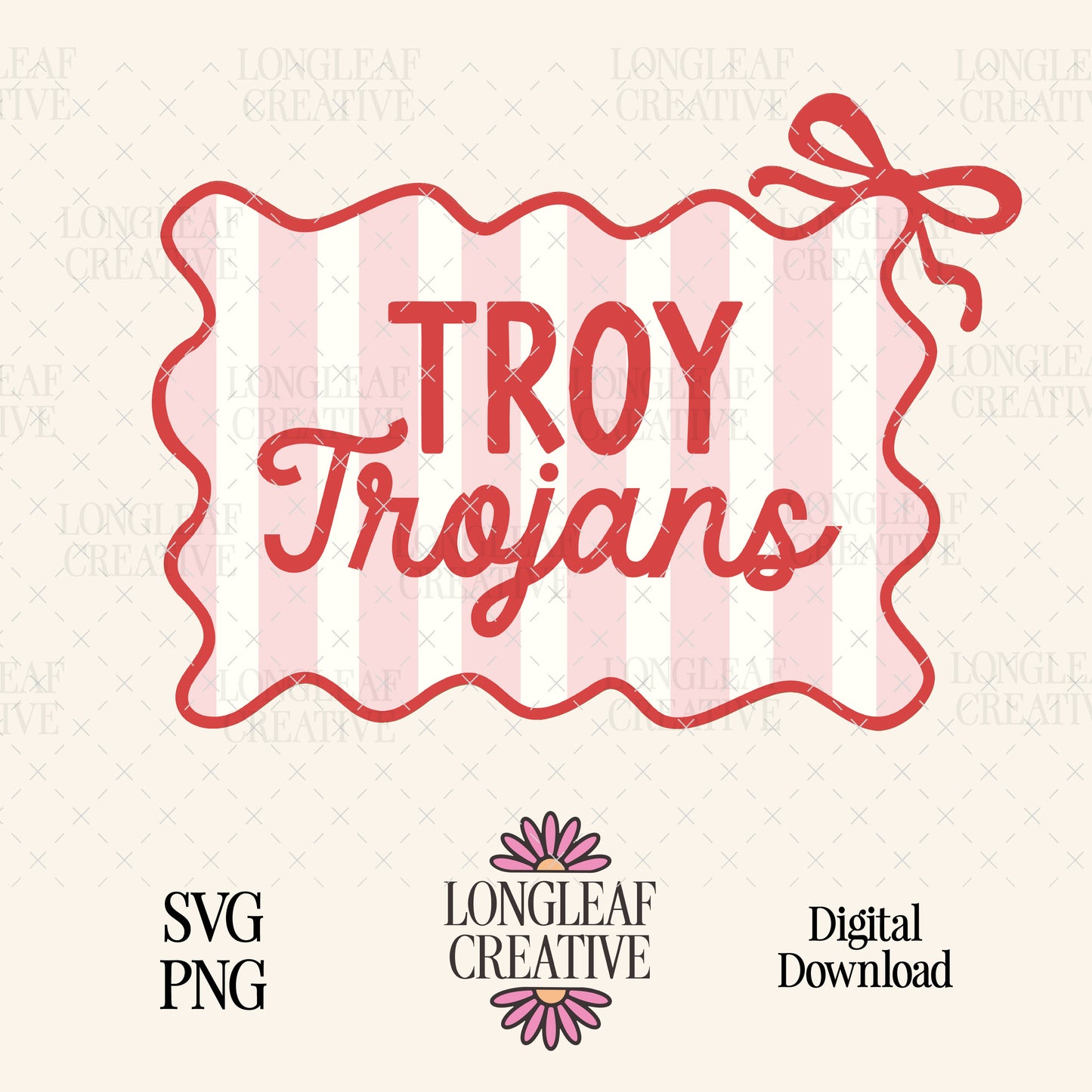Troy Trojans Striped SVG Digital Download Design File