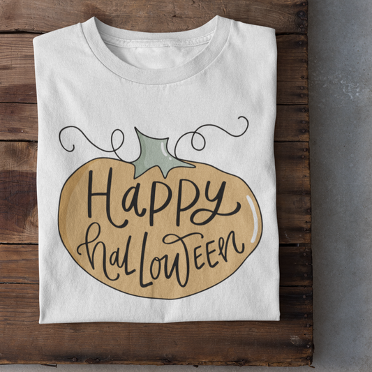 Happy Halloween Handlettered T-Shirt Design Cute