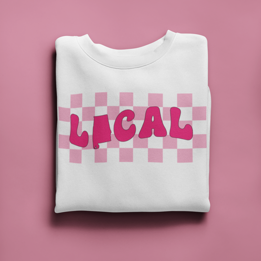 Local Alabama Retro Checkerboard Sweatshirt Design SVG DTF