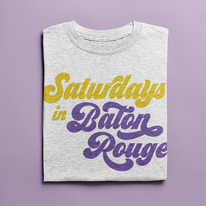 Saturdays in Baton Rouge gameday t-shirt design sublimation