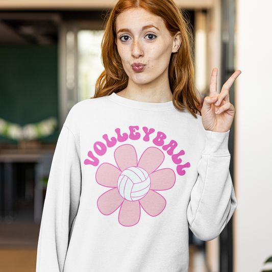 Volleyball Groovy Flower Digital Download Design File